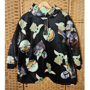Star Wars Disney The Mandalorian Baby Yoda Grogu Blanket Hoodie OS Kids NWT